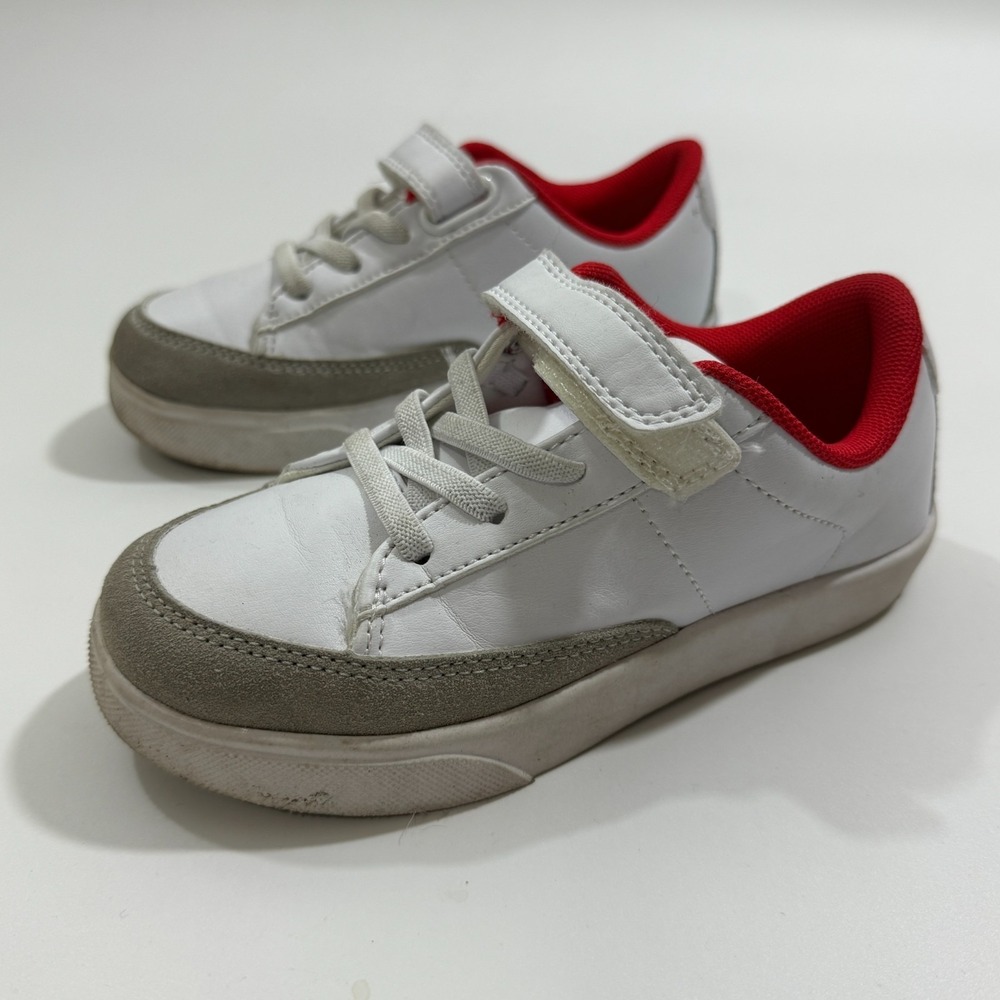 Wonder Nation Toddler White Gray Red Hook/Loop/Lace Shoes Sneakers Size 11 - Picture 2 of 10